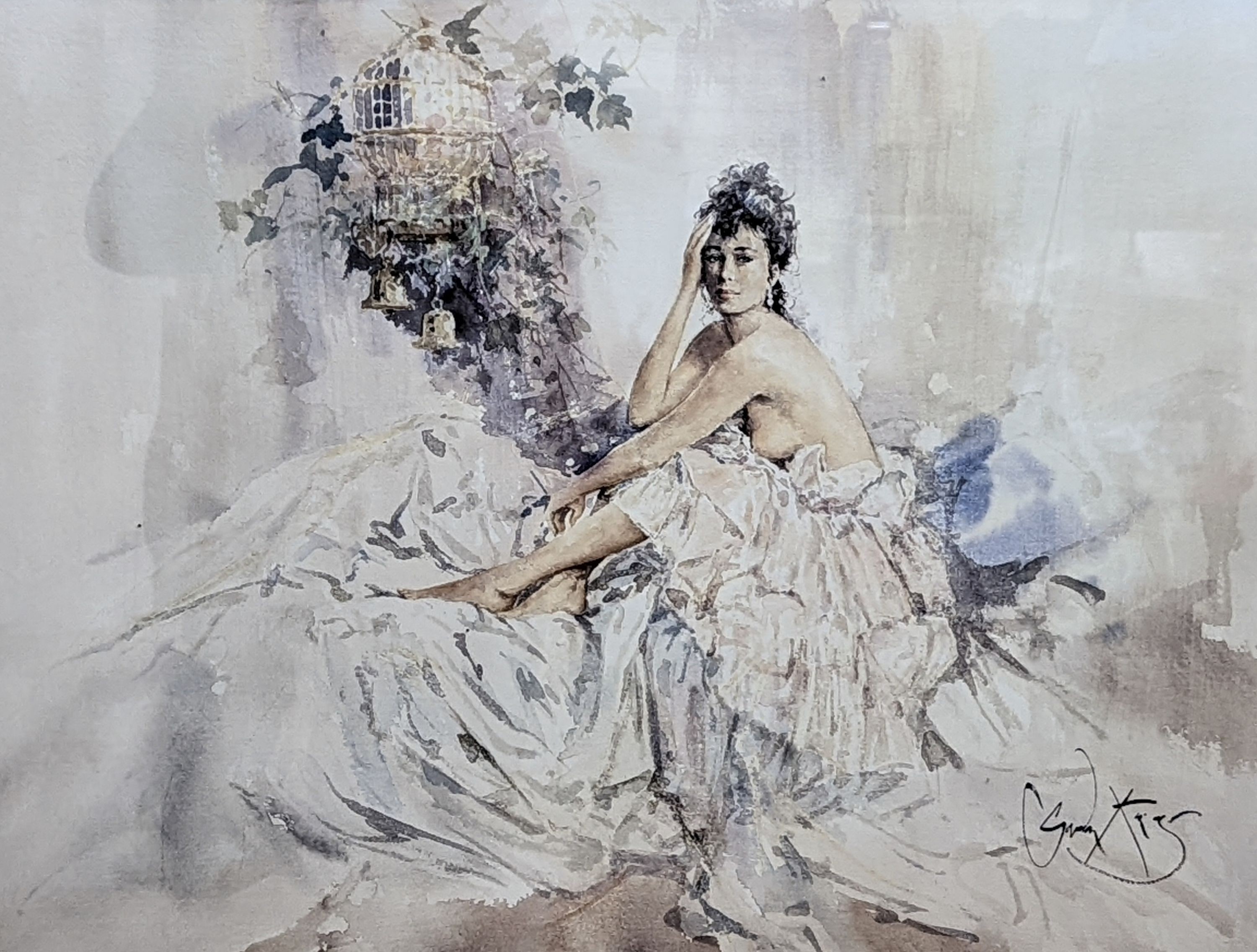 Gordon King, limited edition print, Isabella, signed in pencil, 498/600, 46 x 61cm